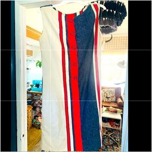 Striped vintage denim dress